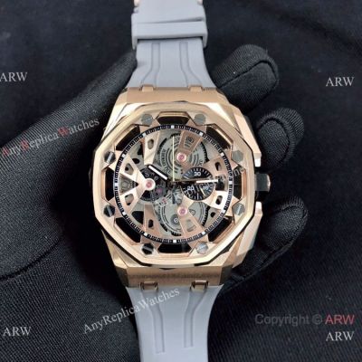 Copy Audemars Piguet Royal Oak Offshore Limited Edition Watch Rose Gold Grey Face